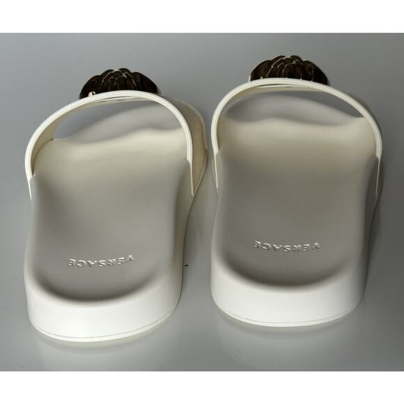 NIB $425 Versace Medusa Head Slides Sandals White 8.5 US (38.5 Eu) DSR262CN IT - Picture 10 of 14